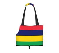 WBQLSL Sac de voyage pour animal domestique Motif drapeau de l'île Maurice Petit sac à bandoulière pour voiture et personne