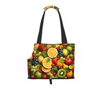 WBQLSL Sac de voyage pour animal domestique Motif fruits colorés Petit sac à bandoulière pour voitures et personnes