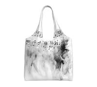 WBQLSL Sac en toile imprimé partition musicale pour femme - Sac à bandoulière décontracté + sac à main design double usage