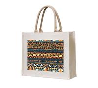 WBQLSL Sac fourre-tout en toile imprimée avec texture tribale africaine et ethnique, peut être utilisé pour le rangement, le pique-nique, la plage, la piscine et d'autres scènes.