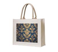 WBQLSL Sac fourre-tout en toile imprimée damassé | Sac de rangement léger, parfait pour la plage, les pique-niques et le shopping quotidien
