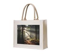 WBQLSL Sac fourre-tout en toile imprimée Light in the Forest | Sac de rangement léger, parfait pour la plage, les pique-niques et les achats quotidiens