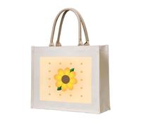 WBQLSL Sac fourre-tout en toile imprimée tournesol doré | Sac de rangement léger, parfait pour la plage, les pique-niques et les achats quotidiens