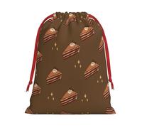 WBQLSL Sachets cadeaux imprimés carrés chocolat Gâteau M, parfaits pour les mariages, Noël, anniversaires et anniversaires (S-L)