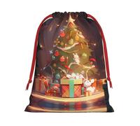 WBQLSL Sachets cadeaux imprimés sapin de Noël M, parfaits pour les mariages, Noël, anniversaires et anniversaires (S-L)