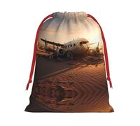 WBQLSL Sacs cadeaux imprimés « Avions dans le désert », parfaits pour les mariages, Noël, anniversaires et anniversaires (S-L)