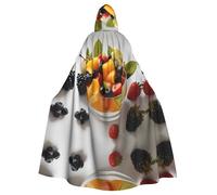 WBQLSL Salade de fruits Halloween cape bal masqué cape à capuche rave costume de fête (longueur 147 cm/hauteur de la capuche 38 cm)