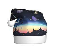 WBQLSL Saturn Jupiter Earth Chapeau décoratif pour adulte, 40 cm de haut, chapeau de Père Noël unisexe pour le Nouvel An, chapeau de Père Noël en peluche