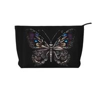 WBQLSL Science Butterfly Trousse à cosmétiques en velours côtelé imprimé sac de voyage essentiel de rangement