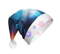 WBQLSL Science Fiction Future Chapeau de Fête Lumineux LED Imprimé, Convient pour Adultes et Enfants, Accessoires de Fête de Noël