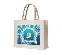 WBQLSL Sea of Love Sac fourre-tout en toile imprimée | Sac de rangement léger, parfait pour la plage, les pique-niques et les achats quotidiens