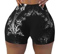 WBQLSL Short de yoga tendance pour femme avec imprimé étrange bâtiments - Leggings extensibles, convient pour un usage quotidien et l'exercice, Noir , S