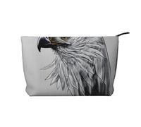 WBQLSL Sketching an Eagle Corduroy Cosmetic Bag Travel Storage Bag can hold lipstick, powder and other cosmetics black, one size