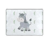 WBQLSL Smiling Donkey Tapis de sol en flanelle résistant aux taches - 203 x 147 cm - Pour décoration d'intérieur, chambre à coucher, bureau