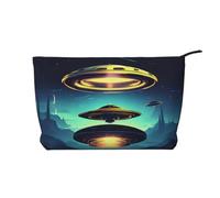 WBQLSL Spacecraft Descend Trousse de maquillage en velours côtelé - Sac de rangement de voyage, peut contenir du rouge à lèvres, de la poudre et d'autres produits cosmétiques