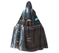 WBQLSL Spider Super réaliste Halloween Cape Mascarade Cape à Capuche Rave Party Costume (longueur 147cm/Hauteur de la capuche 38cm)