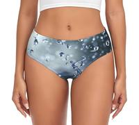 WBQLSL String à motif gouttes d'eau pour femme, doux, respirant, haute élasticité, couverture complète des hanches, noir, Small