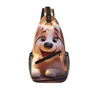 WBQLSL Submarine World Sac à bandoulière de voyage à motifs, parfait pour les trajets quotidiens, le cyclisme, la randonnée et les aventures urbaines, Chiot souriant, One Size