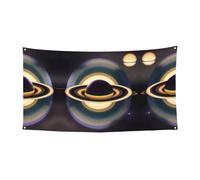 WBQLSL Superbe bannière de fête d'anniversaire imprimée Saturne - Convient pour la décoration murale de fond de fête de fin d'année