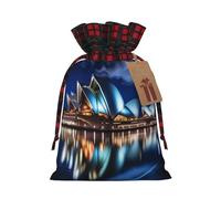 WBQLSL Sydney Opera House Sac cadeau en toile de jute avec cordon de serrage 21,1 x 30 cm