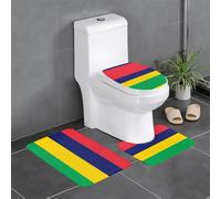 WBQLSL Tapis de bain antidérapant drapeau de l'île Maurice Tapis de sol pour chambre à coucher Tapis de bain Décoration d'intérieur Tapis en peluche