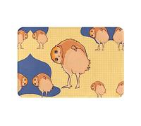 WBQLSL Tapis de bienvenue absorbant 40,6 x 61 cm - Motif chouette tordue - Tapis de protection extra durable - Lavable - Pour salle de bain et maison