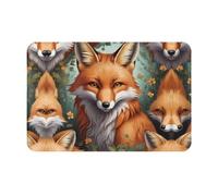 WBQLSL Tapis de protection absorbant multifonction, 40,6 x 61 cm, motif renard jaune forêt, tapis d'entrée, tapis de bienvenue, salle de bain
