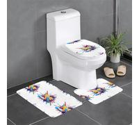 WBQLSL Tapis de sol absorbant Colour Clash - 3 pièces - Tapis antidérapant pour salle de bain, chambre à coucher, tapis de cuisine