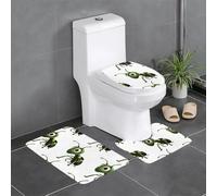 WBQLSL Tapis de sol absorbant Green Ant - 3 pièces - Tapis antidérapant pour salle de bain, chambre à coucher, tapis de cuisine