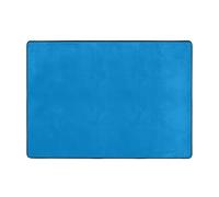 WBQLSL Tapis de sol en flanelle imprimé bleu uni - 203 x 147 cm - Grand tapis de chambre à coucher - Confort luxueux