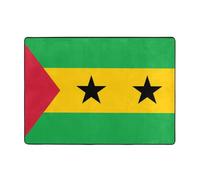WBQLSL Tapis de sol en flanelle résistant aux taches, motif drapeau de Sao Tomé-et-Principe - 203,2 x 147,3 cm - Pour décoration d'intérieur, chambre à coucher, bureau