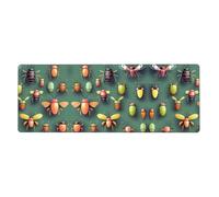 WBQLSL Tapis de souris et de clavier imprimé Insect Atlas (30 x 80 cm) | Parfait pour les jeux et le bureau