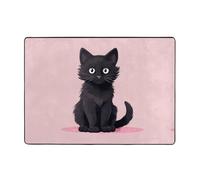 WBQLSL Tapis doux et moelleux à imprimé chaton mignon 203,2 x 147,3 cm, adapté pour le salon, le bureau, le balcon, la table de chevet, la table basse