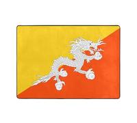 WBQLSL Tapis doux et moelleux imprimé drapeau du Royaume du Bhoutan 203,2 x 147,3 cm, adapté pour le salon, le bureau, le balcon, la table de chevet, tapis de table basse