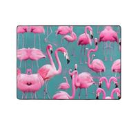 WBQLSL Tapis imprimé « A Flock of Flamants » doux et moelleux - 203,2 x 147,3 cm - Convient pour le salon, le bureau, le balcon, le chevet, la table basse