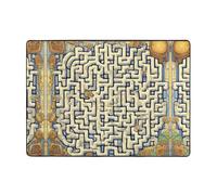WBQLSL Tapis imprimé carte au trésor labyrinthe doux et moelleux - 203,2 x 147,3 cm - Convient pour salon, bureau, balcon, table de chevet, table basse