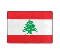 WBQLSL Tapis imprimé drapeau du Liban doux et moelleux - 203,2 x 147,3 cm - Convient pour salon, bureau, balcon, table de chevet, table basse