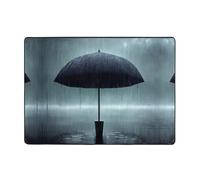 WBQLSL Tapis imprimé parapluie noir sous la pluie, pour salon, bureau, balcon, table de chevet, table basse, 203,2 x 147,3 cm