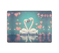 WBQLSL Tapis imprimé The Swan in Love, doux et moelleux, 203,2 x 147,3 cm, convient pour salon, bureau, balcon, table de chevet, table basse