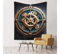 WBQLSL Tapisserie de décoration murale avec engrenages steampunk cool, couverture de recyclage lavable, nappe de pique-nique, nappe de porche, multi-usages, 152,4 x 129,5 cm