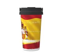 WBQLSL Tasse à café isotherme portable imprimée drapeau de l'Espagne - Idéale pour une utilisation en voiture et au bureau, idéale pour les amateurs de café