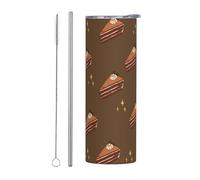 WBQLSL Tasse à gâteau carrée au chocolat - Pratique - Pour sports de plein air, cyclisme, bureau - En acier inoxydable - 590 ml - Respectueux de l'environnement