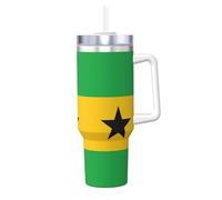 WBQLSL Tasse à glace imprimée avec drapeau de Sao Tomé et Principe (1,2 l) - Tasse super isolante avec effet d'isolation thermique et froid supérieur,
