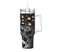 WBQLSL Tasse à glace tendance imprimée en forme de cœur noir mystère (1,2 l) - Tasse super isolante avec effet d'isolation thermique et froid supérieur,