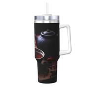 WBQLSL Tasse à glace tendance imprimée thé noir (1,2 l) - Tasse super isolante avec effet d'isolation supérieure de la chaleur et du froid,