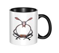 WBQLSL Tasse en céramique double couleur avec animaux avec de longues oreilles, tasse classique à grande poignée, adaptée pour le bureau et la maison - Passe au micro-ondes