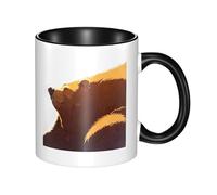 WBQLSL Tasse en céramique double couleur avec motif ours géant, tasse classique à grande anse, adaptée pour le bureau et la maison - Passe au micro-ondes