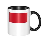 WBQLSL Tasse en céramique double couleur drapeau de Monaco, tasse classique à grande anse, adaptée pour le bureau et la maison - Passe au micro-ondes