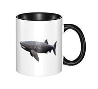 WBQLSL Tasse en céramique double couleur requin géant, tasse classique à grande anse, adaptée pour le bureau et la maison - Passe au micro-ondes