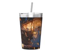 WBQLSL Tasse isotherme en paille Cendrillon, idéale pour une utilisation en salle de sport ou pour transporter en déplacement